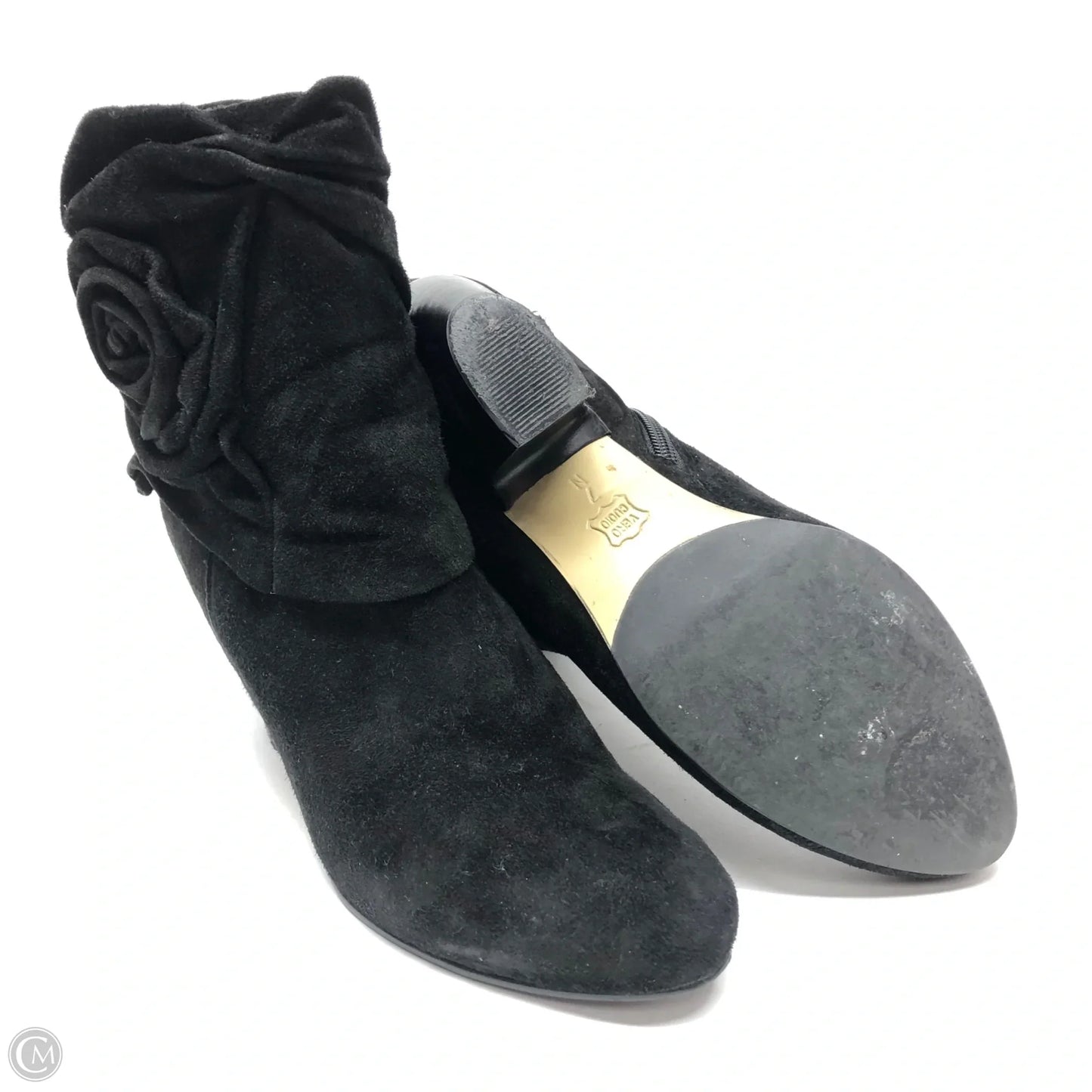 Boots Ankle Heels By Vaneli In Black, Size: 7