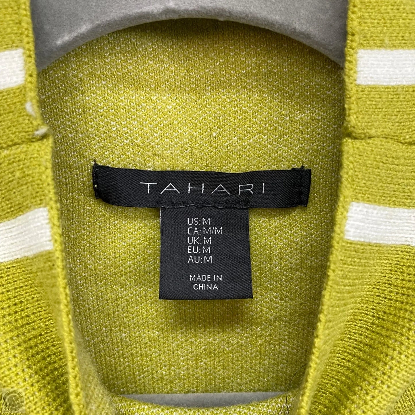 Sweater By Tahari In Chartreuse, Size: M