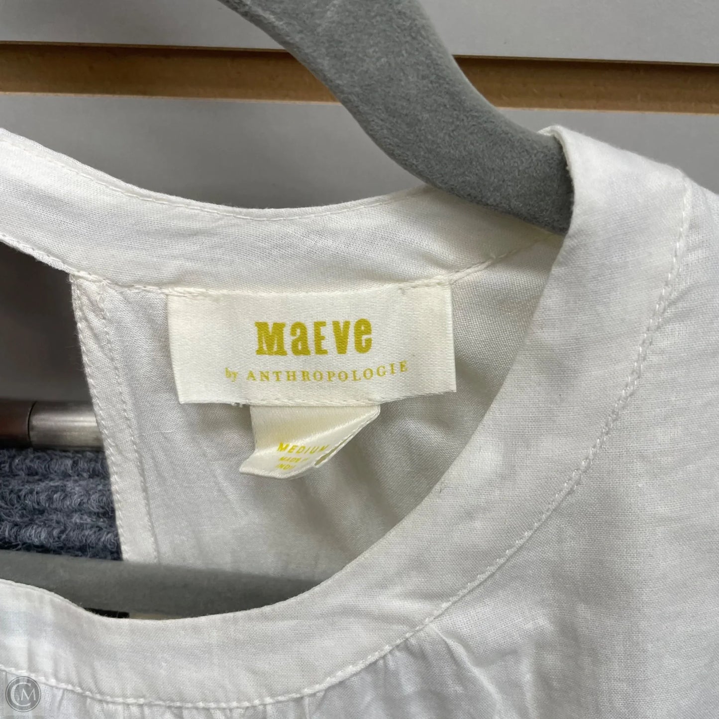 Top Sleeveless By Maeve In Gold & White, Size: M