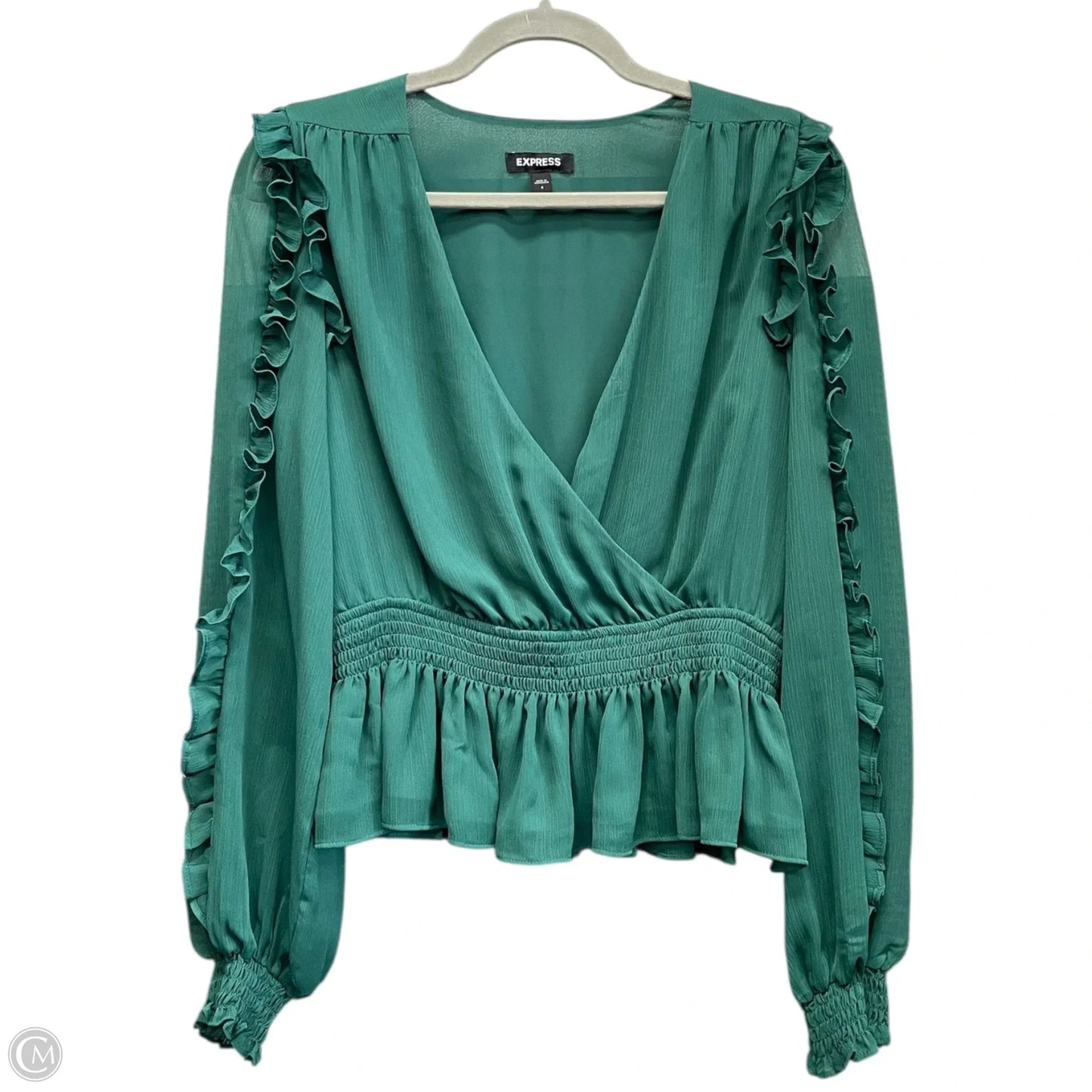 Top Long Sleeve By Express In Green, Size: S
