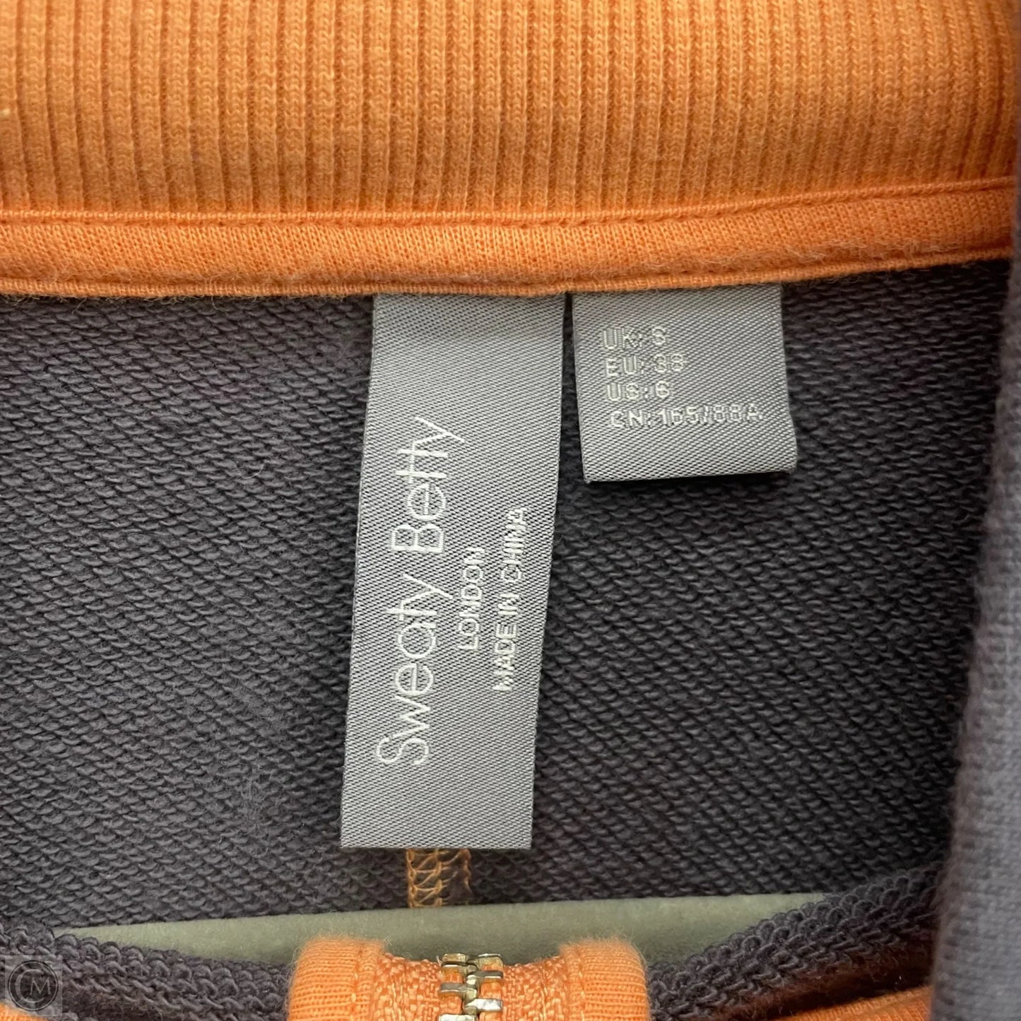 Athletic Sweatshirt Collar By Sweaty Betty In Grey & Orange, Size: 6