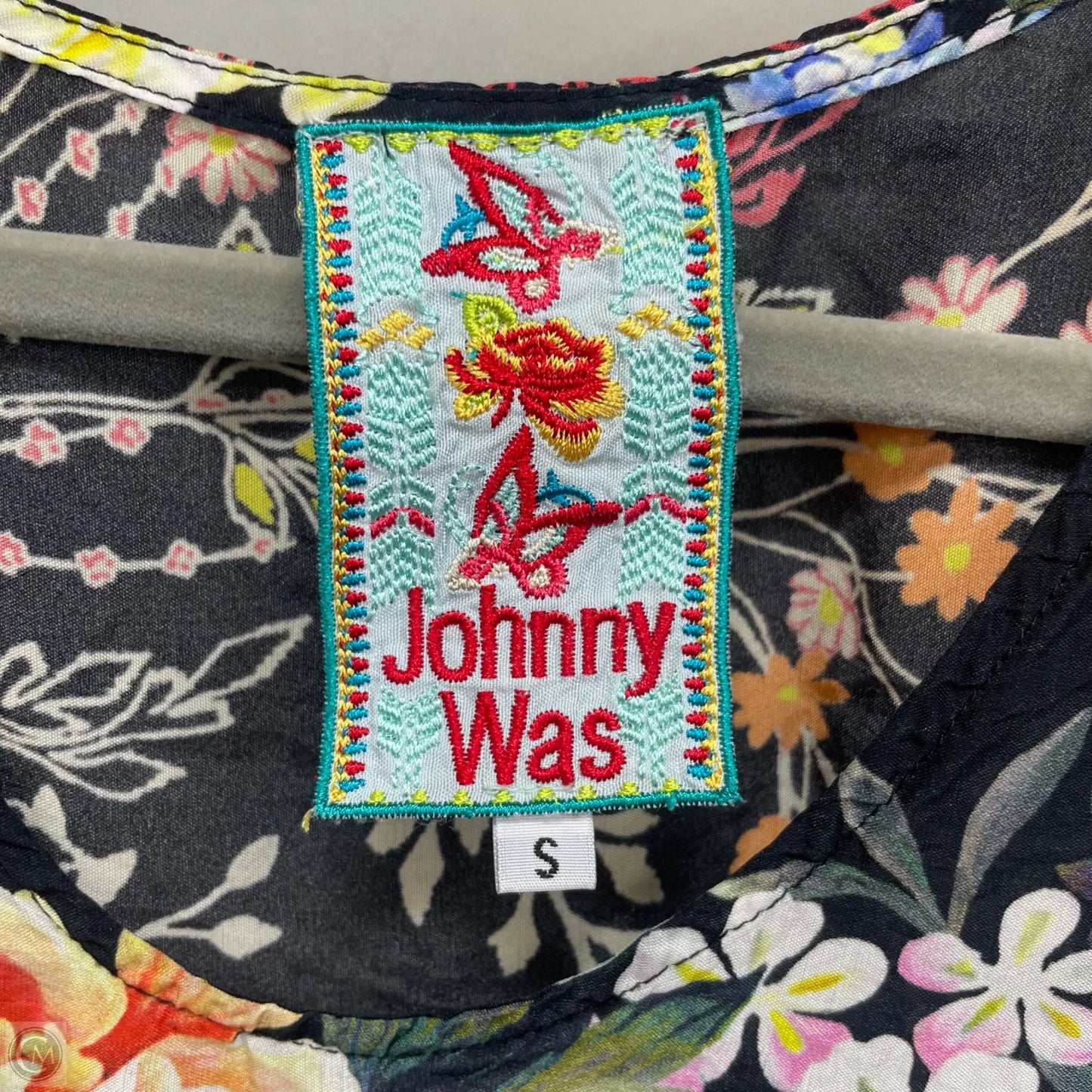 Top Short Sleeve By Johnny Was In Blue & Yellow, Size: S