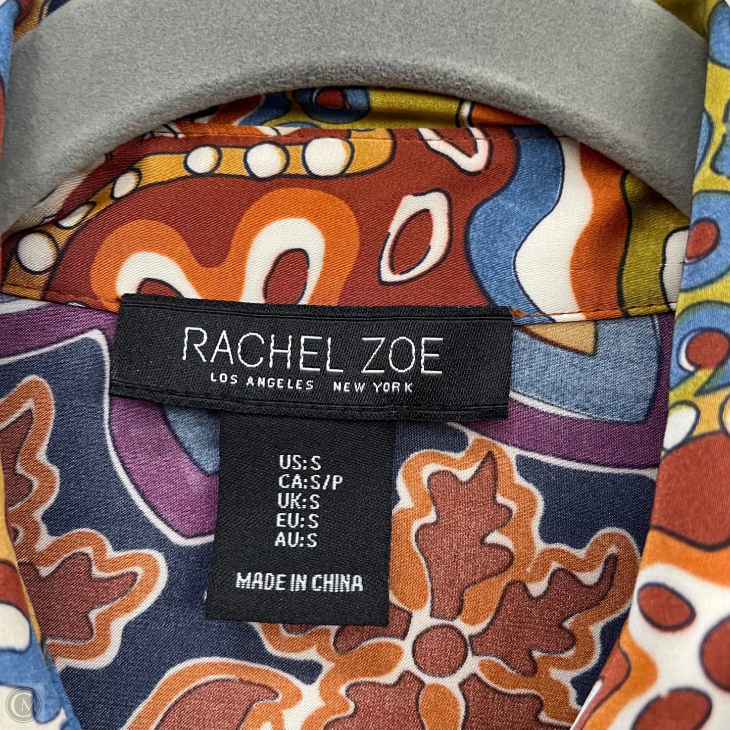 Blouse Long Sleeve By Rachel Zoe In Blue & Orange, Size: S