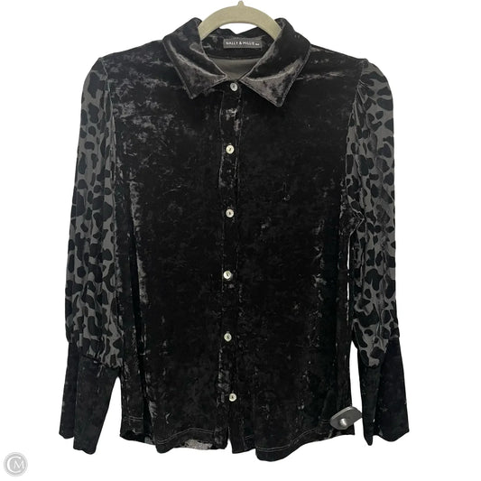 Blouse Long Sleeve By Nally And Millie In Black, Size: S