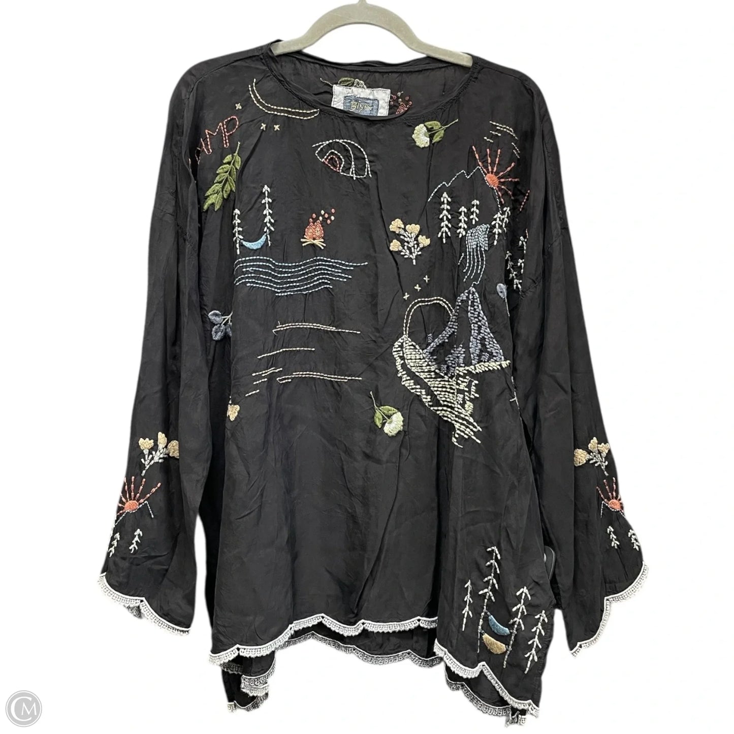 Top Long Sleeve By Johnny Was In Black, Size: S