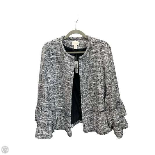 Blazer By Chicos In Black & White, Size: L