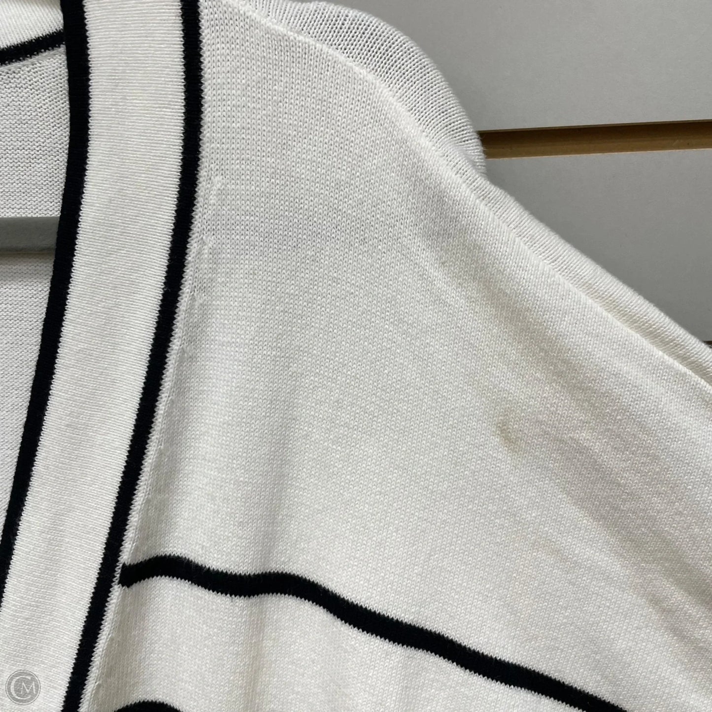 Sweater Cardigan Designer By Karl Lagerfeld In Black & White, Size: Xl