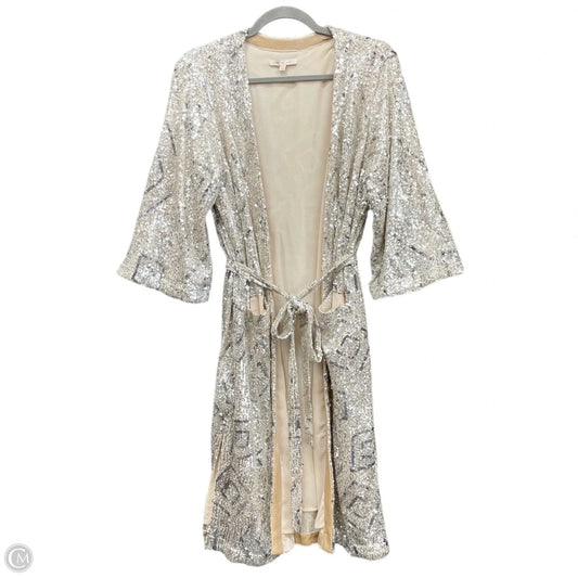 Cardigan By Skies Are Blue In Silver & Tan, Size: L