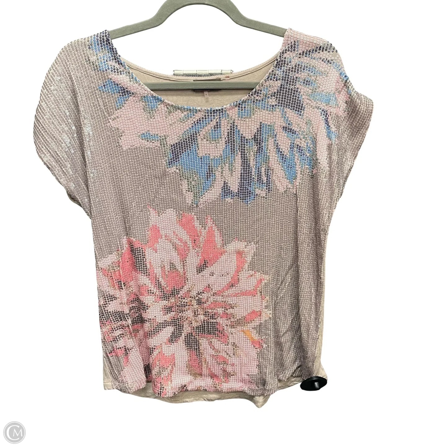 Top Short Sleeve By Crosby In Pink & Tan, Size: M