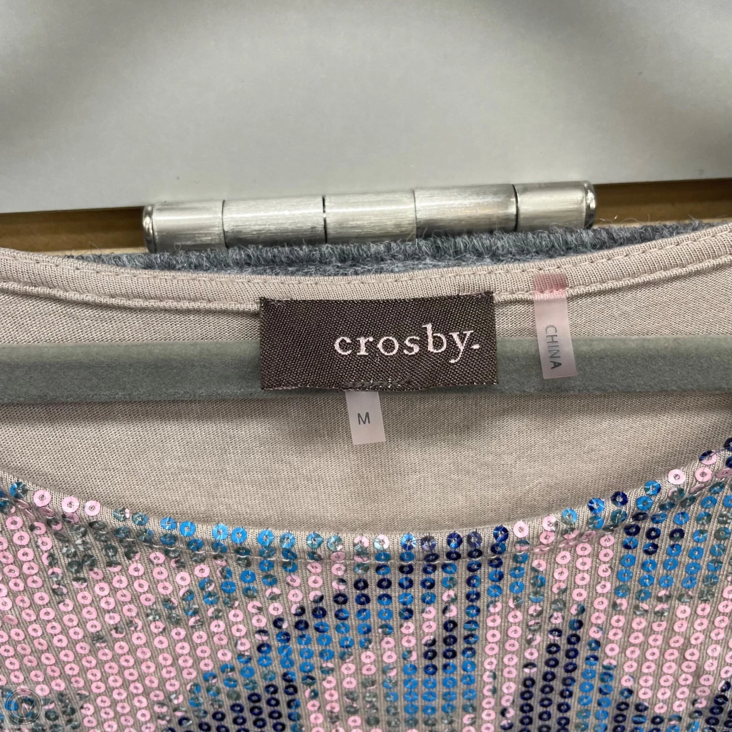 Top Short Sleeve By Crosby In Pink & Tan, Size: M