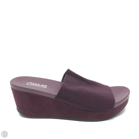 Sandals Heels Wedge By Carlos By Carlos Santana In Purple, Size: 6.5