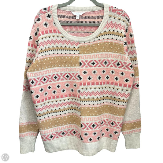 Sweater By Time And Tru In Pink & Tan, Size: 20