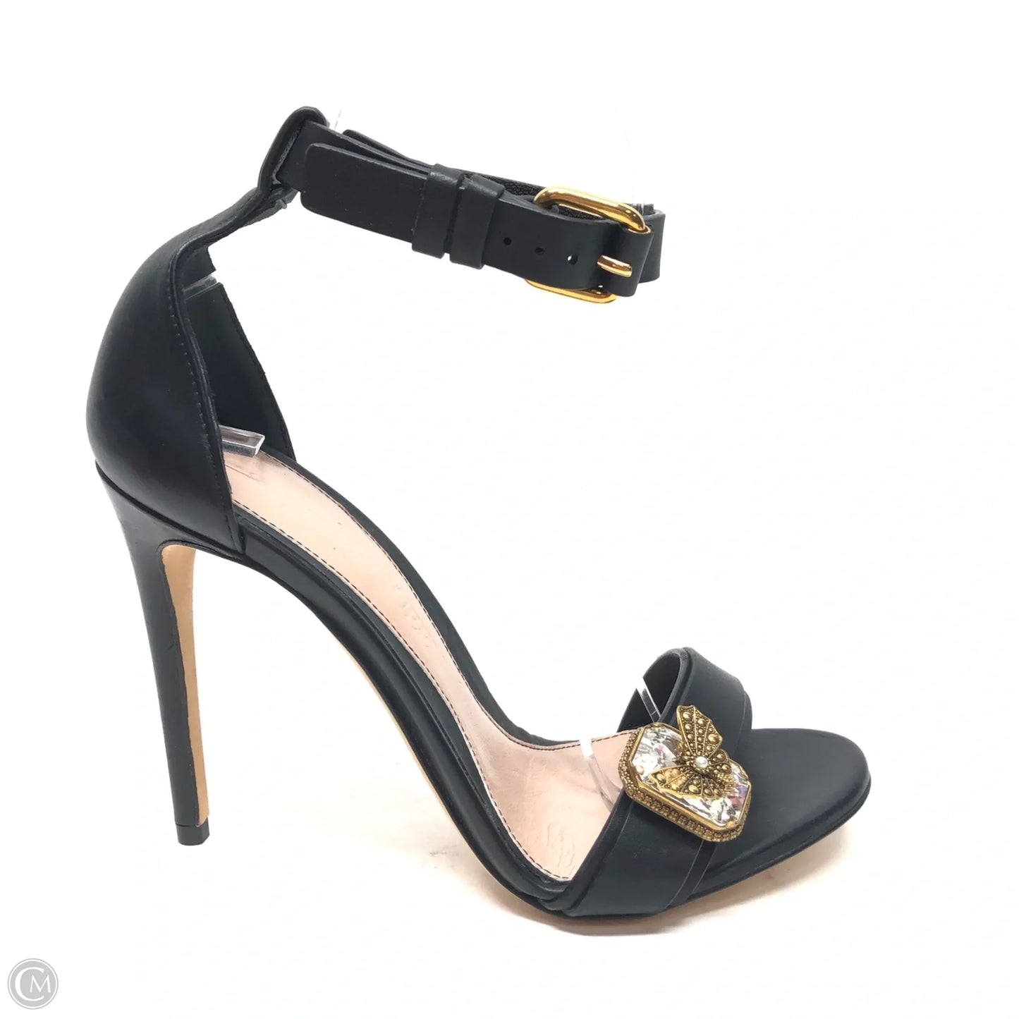 Shoes Luxury Designer By Alexander Mcqueen In Black & Gold, Size: 7