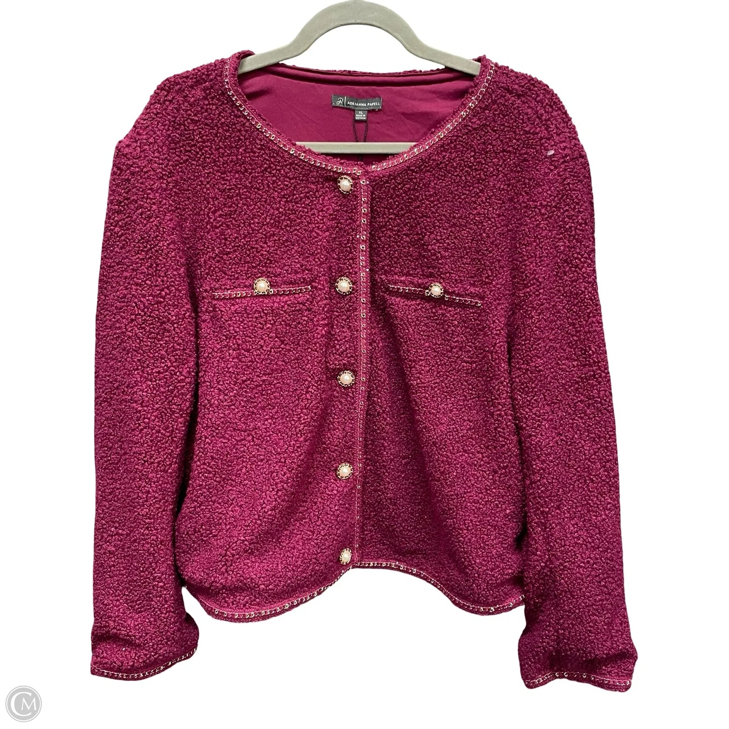 Cardigan By Adrianna Papell In Purple, Size: Xl