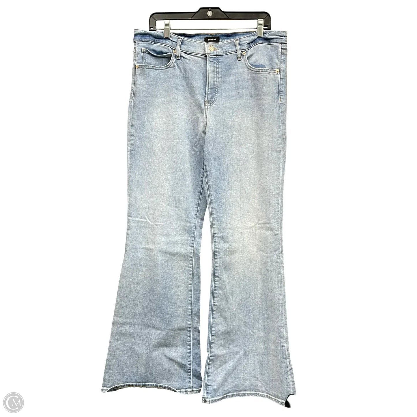 Jeans Flared By Express In Blue Denim, Size: 14