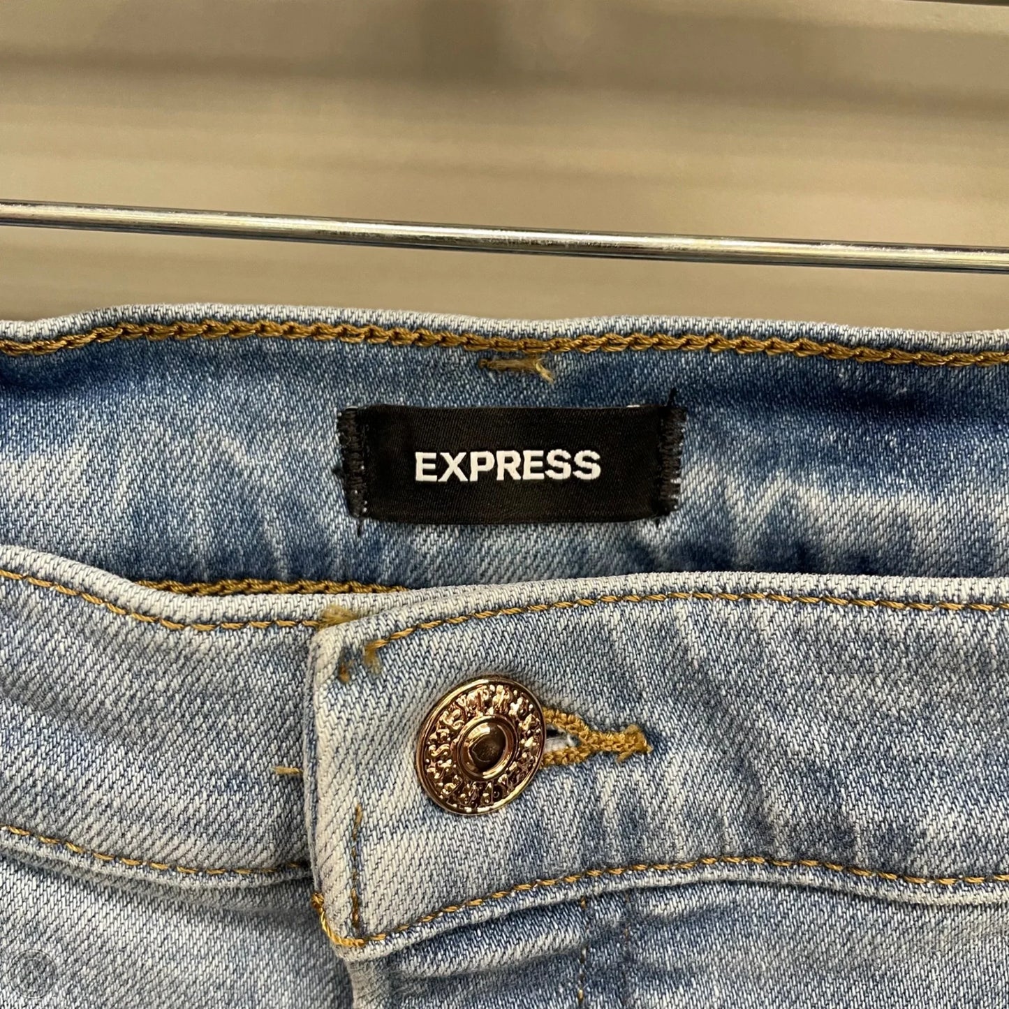 Jeans Flared By Express In Blue Denim, Size: 14
