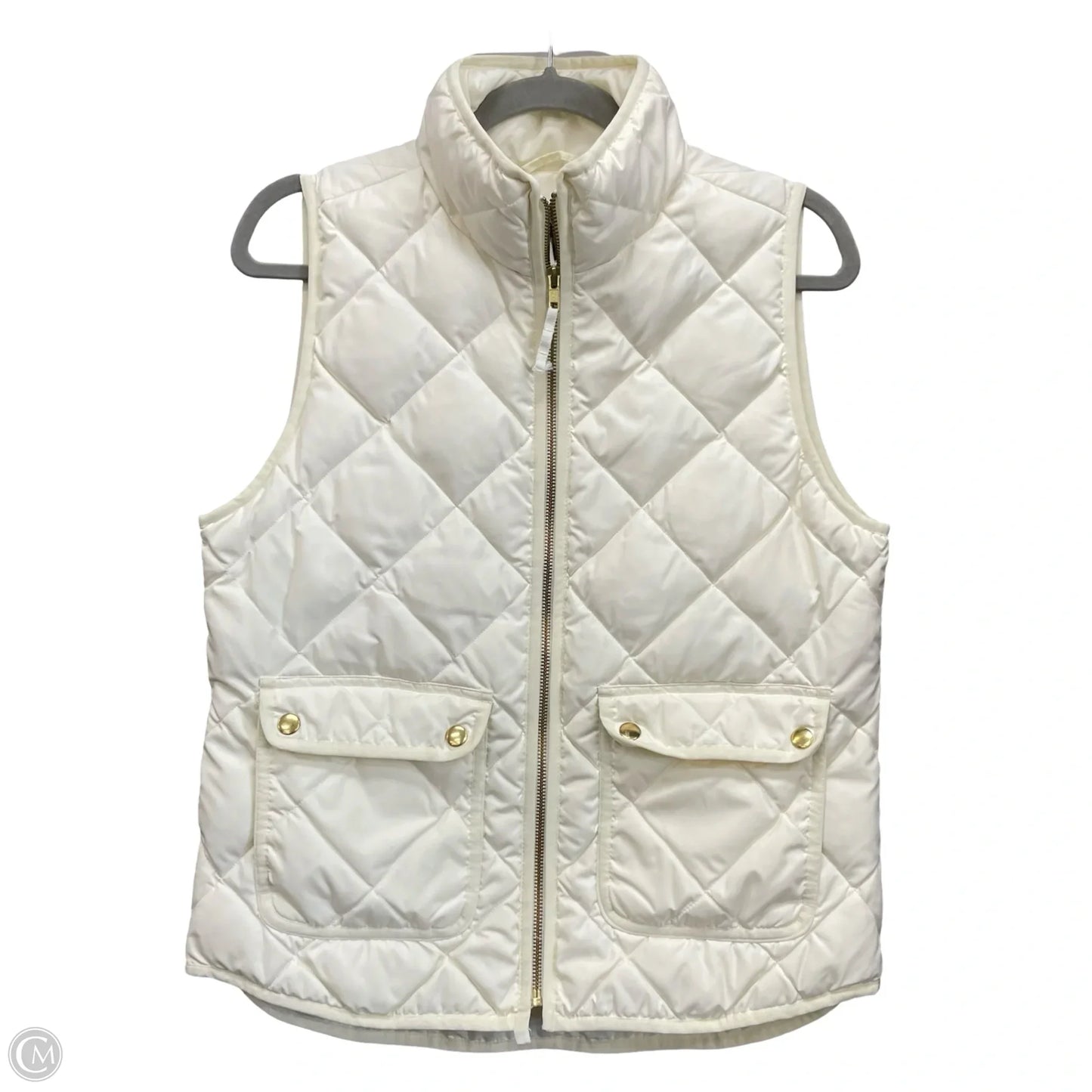 Vest Puffer & Quilted By J. Crew In Ivory, Size: S