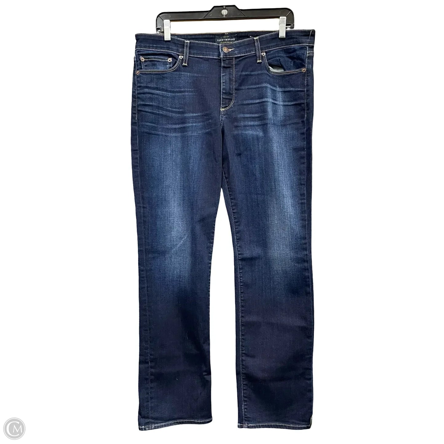 Jeans Straight By Lucky Brand In Blue Denim, Size: 16