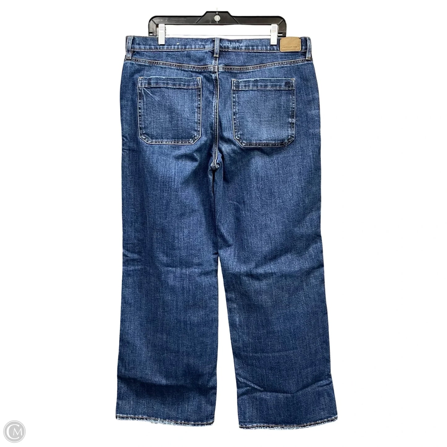 Jeans Wide Leg By American Eagle In Blue Denim, Size: 16