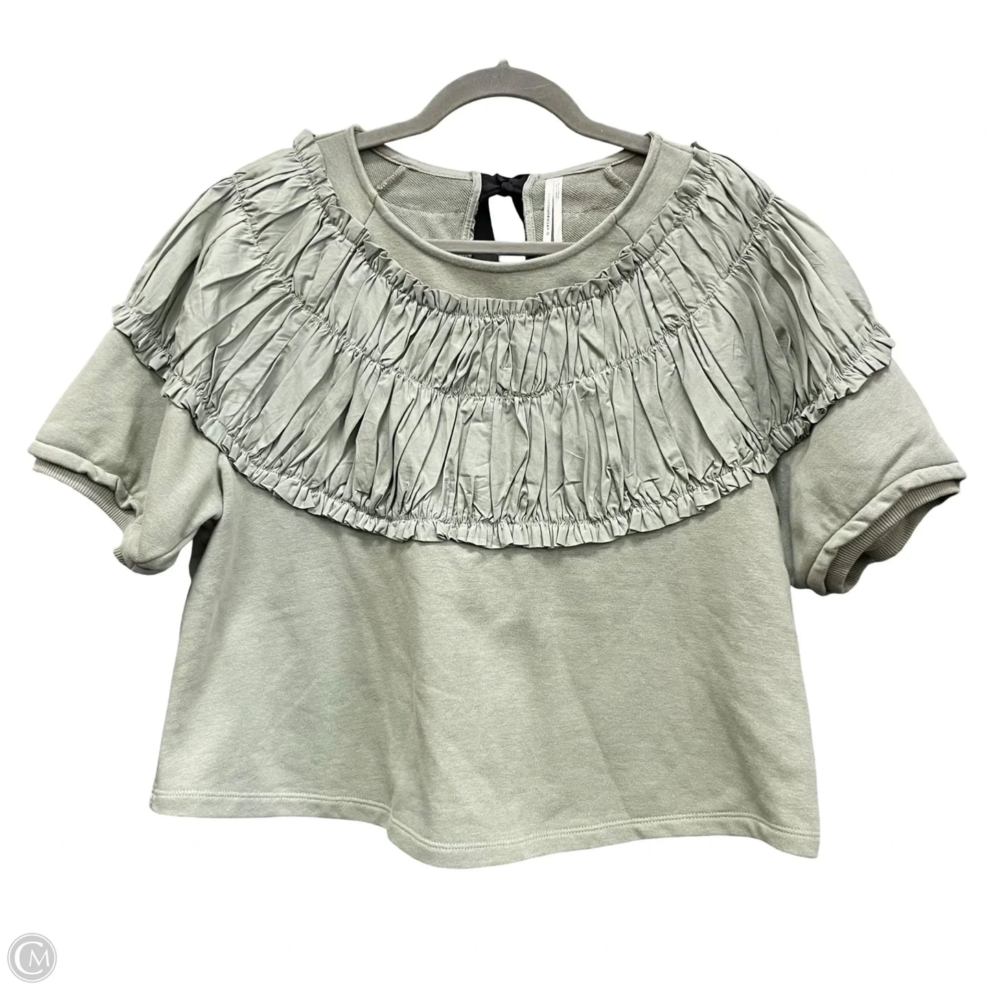 Top Short Sleeve By Anthropologie In Green, Size: M