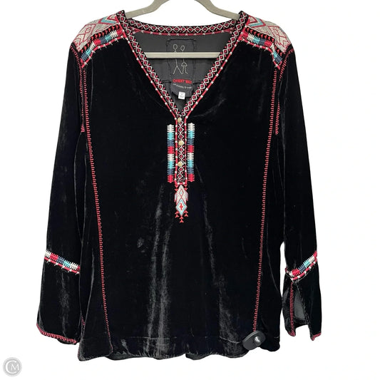Top Long Sleeve By Johnny Was In Black & Red, Size: M