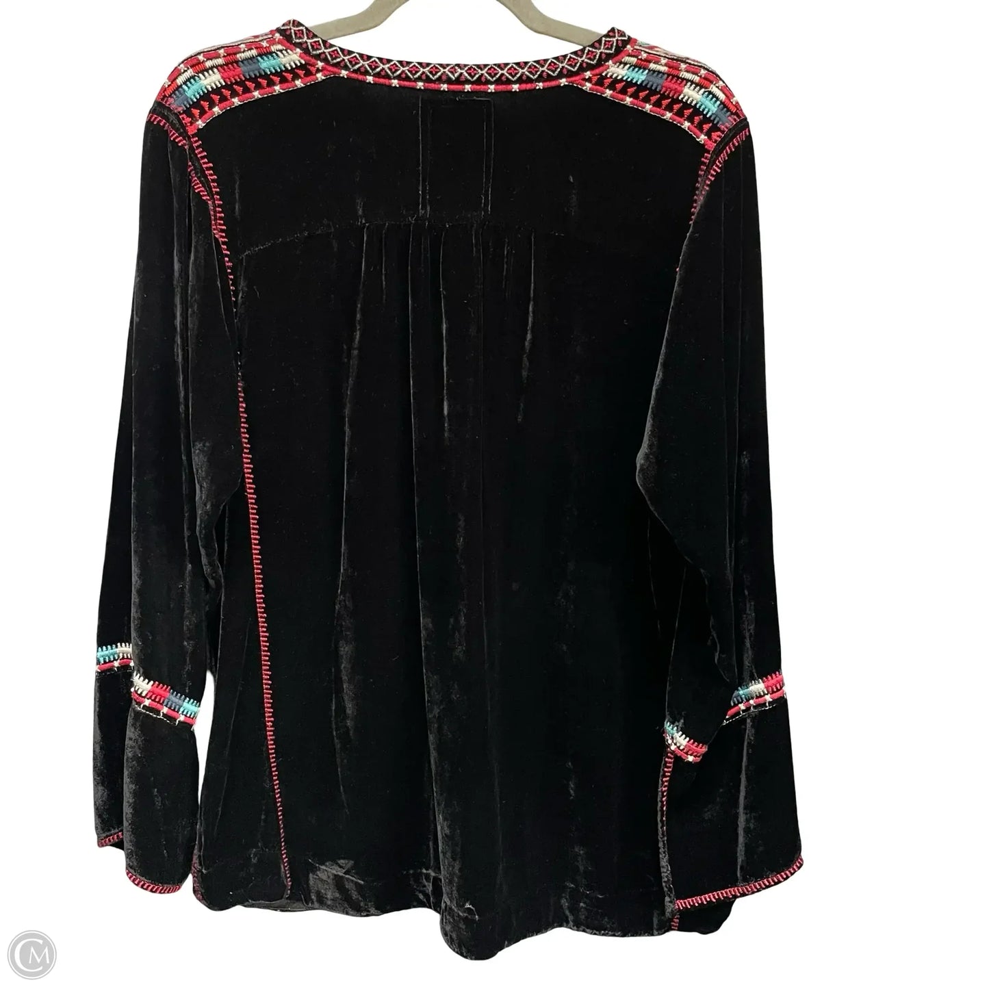 Top Long Sleeve By Johnny Was In Black & Red, Size: M