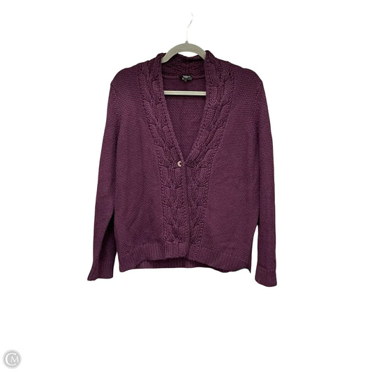 Sweater Cardigan By Talbots In Purple, Size: M