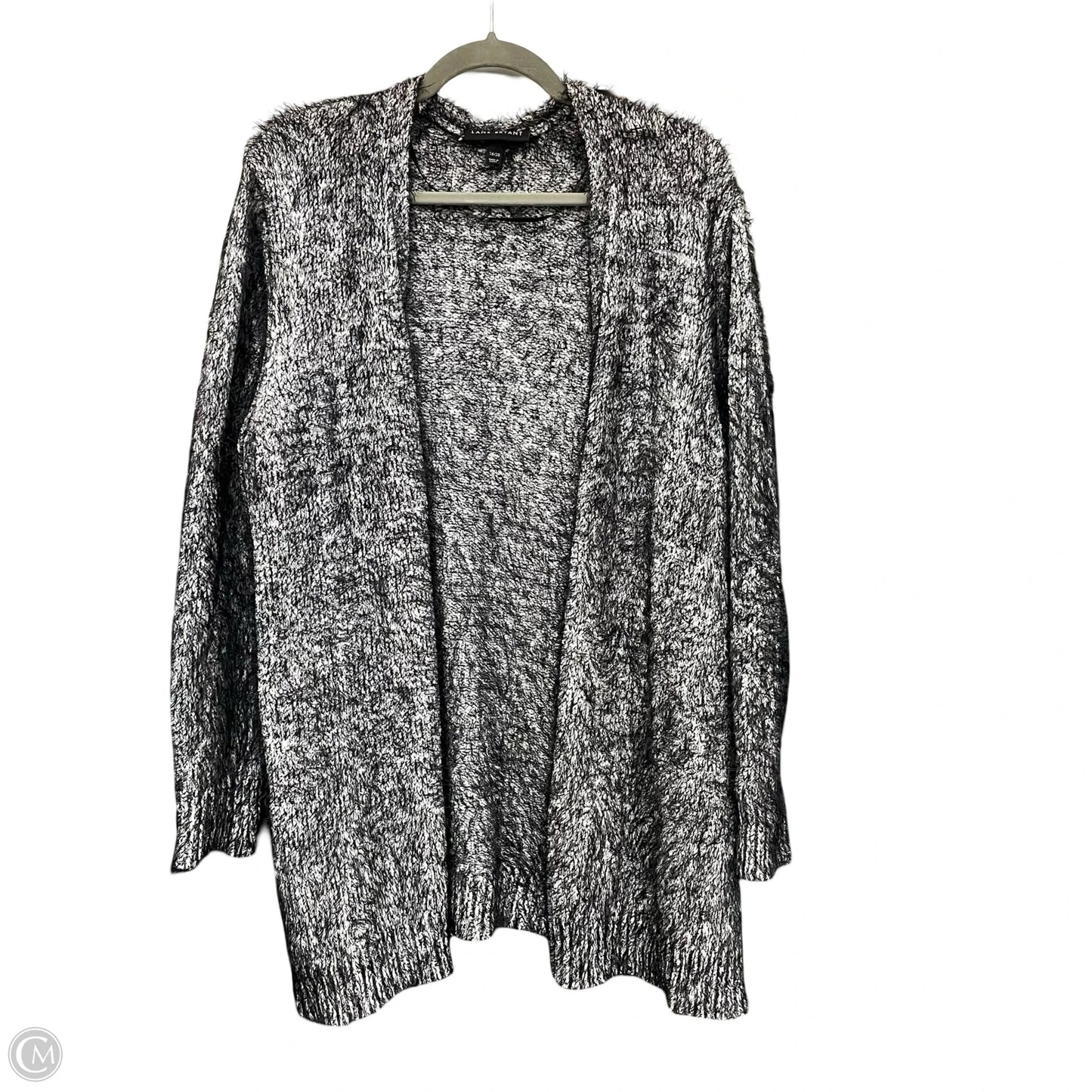 Sweater Cardigan By Lane Bryant In Black & Grey, Size: 1x