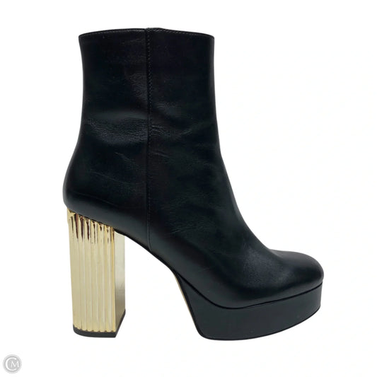Boots Ankle Heels By Michael By Michael Kors In Black & Gold, Size: 6.5