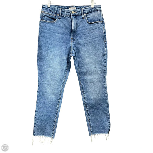 Jeans Straight By Good American In Blue Denim, Size: 12