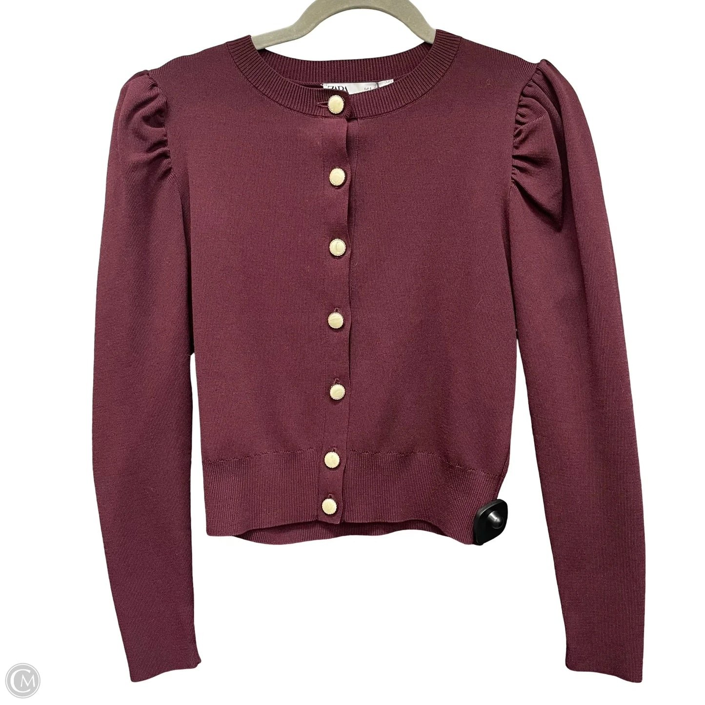 Top Long Sleeve By Zara In Maroon, Size: S
