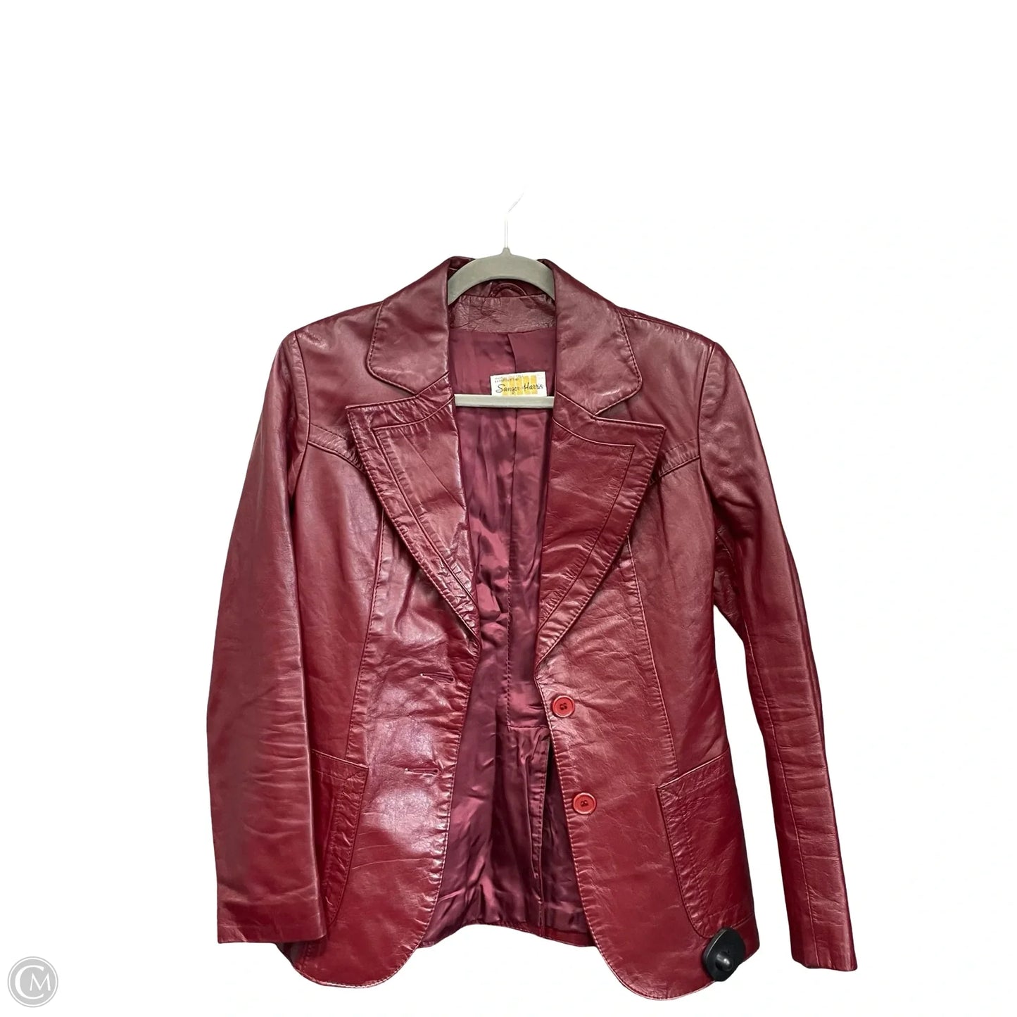 Jacket Leather By Clothes Mentor In Maroon, Size: 8