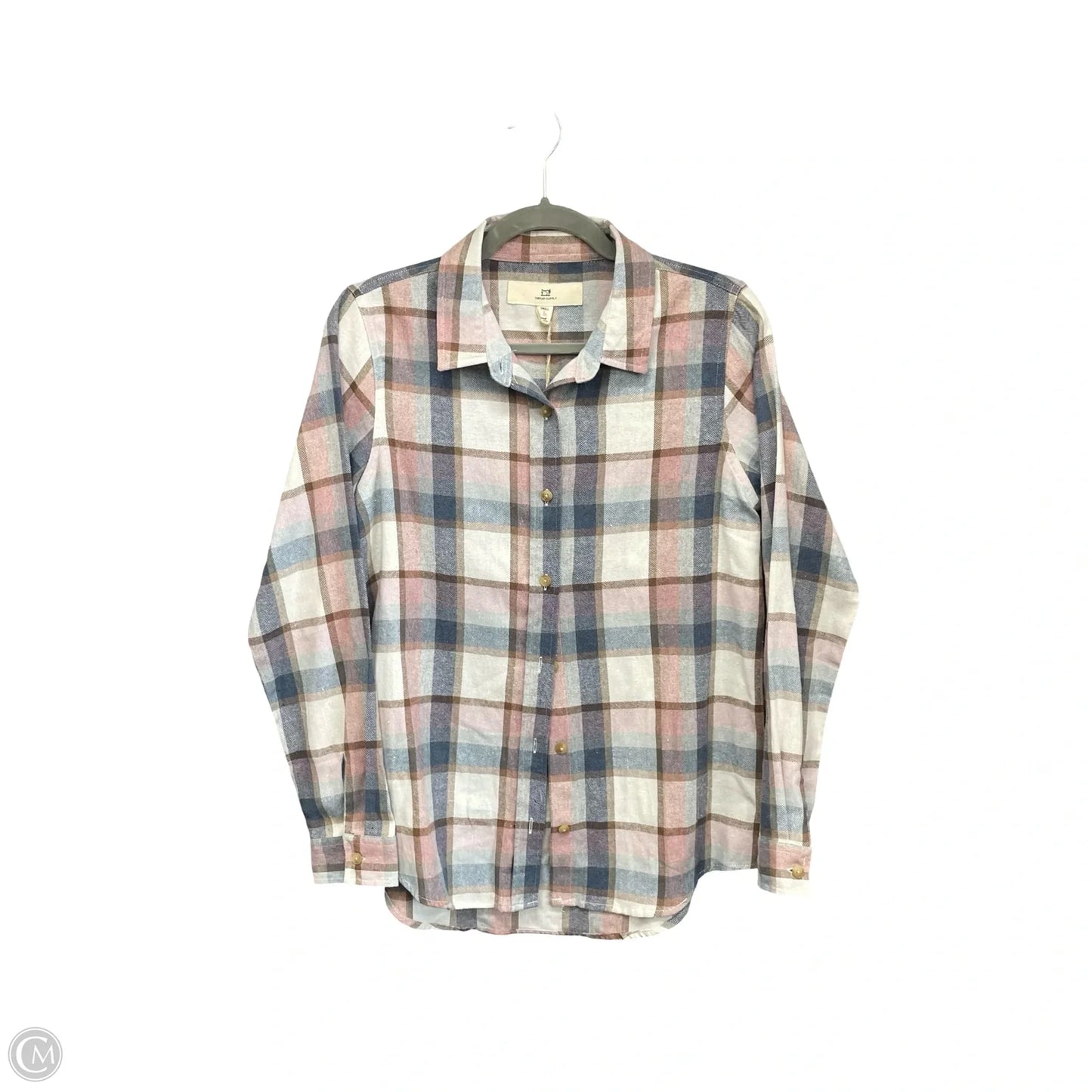 Top Long Sleeve By Thread And Supply In Blue & Pink, Size: S