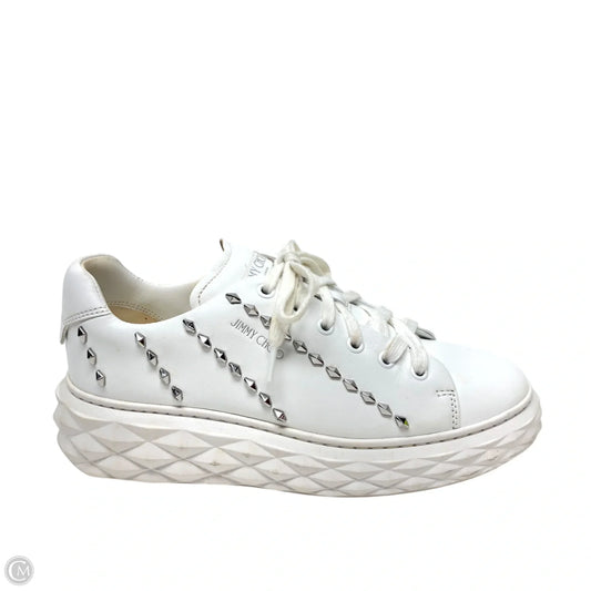 Shoes Luxury Designer By Jimmy Choo In White, Size: 7.5