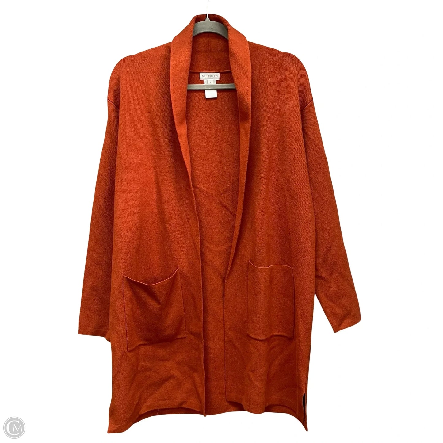 Sweater Cardigan By Multiples In Orange, Size: M