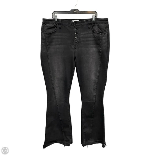 Jeans Flared By Kancan In Black Denim, Size: 18