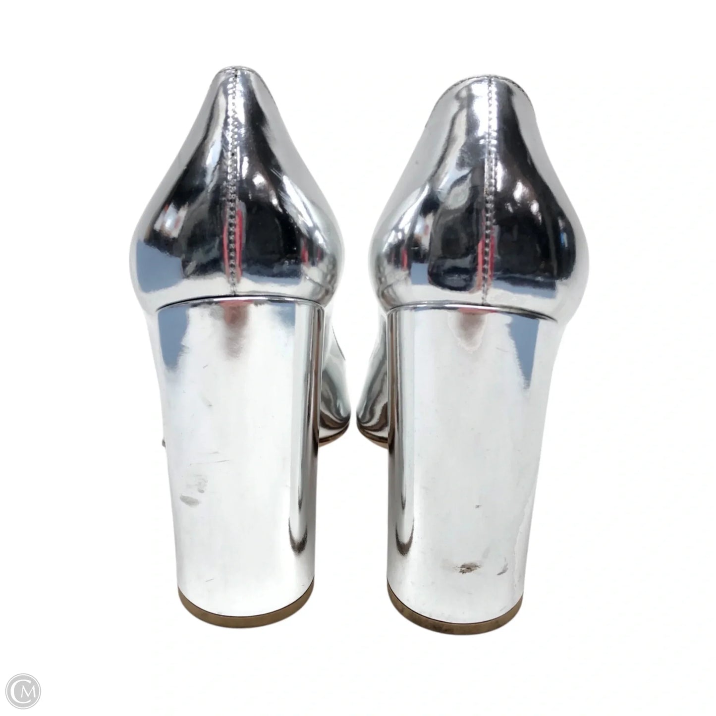 Shoes Luxury Designer By Prada In Silver, Size: 8