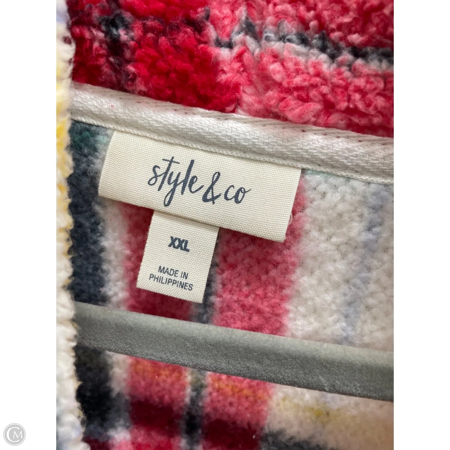 Sweater By Style And Company In Red & Tan, Size: Xxl