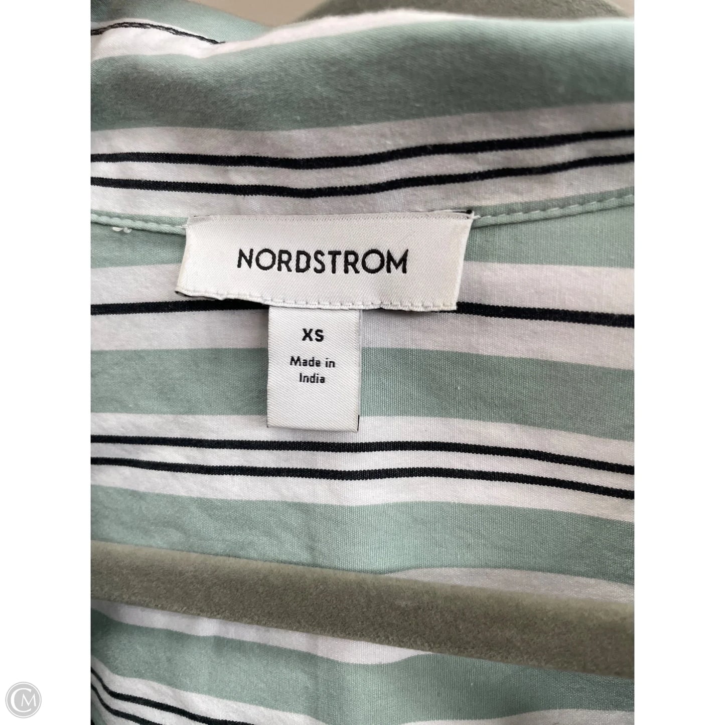 Dress Casual Midi By Nordstrom In Green & White, Size: Xs