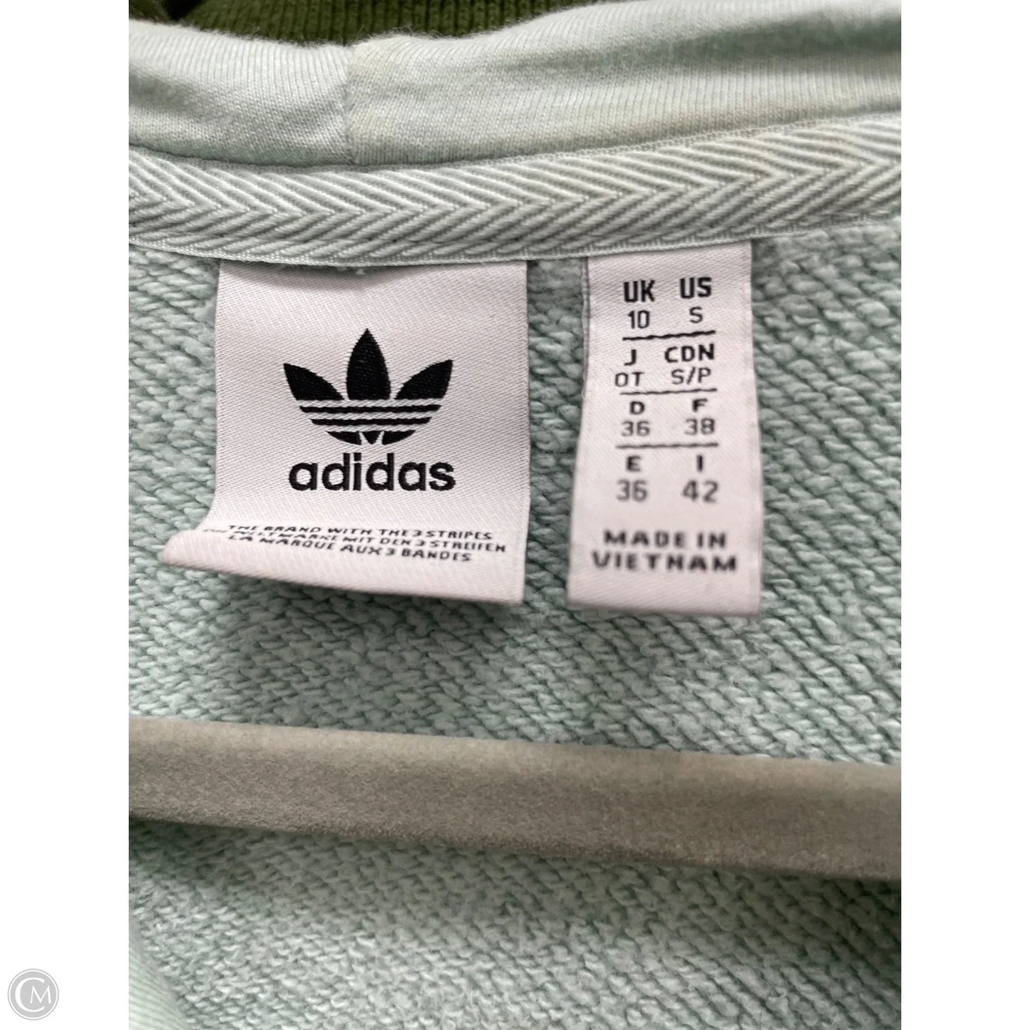 Sweatshirt Hoodie By Adidas In Green, Size: S