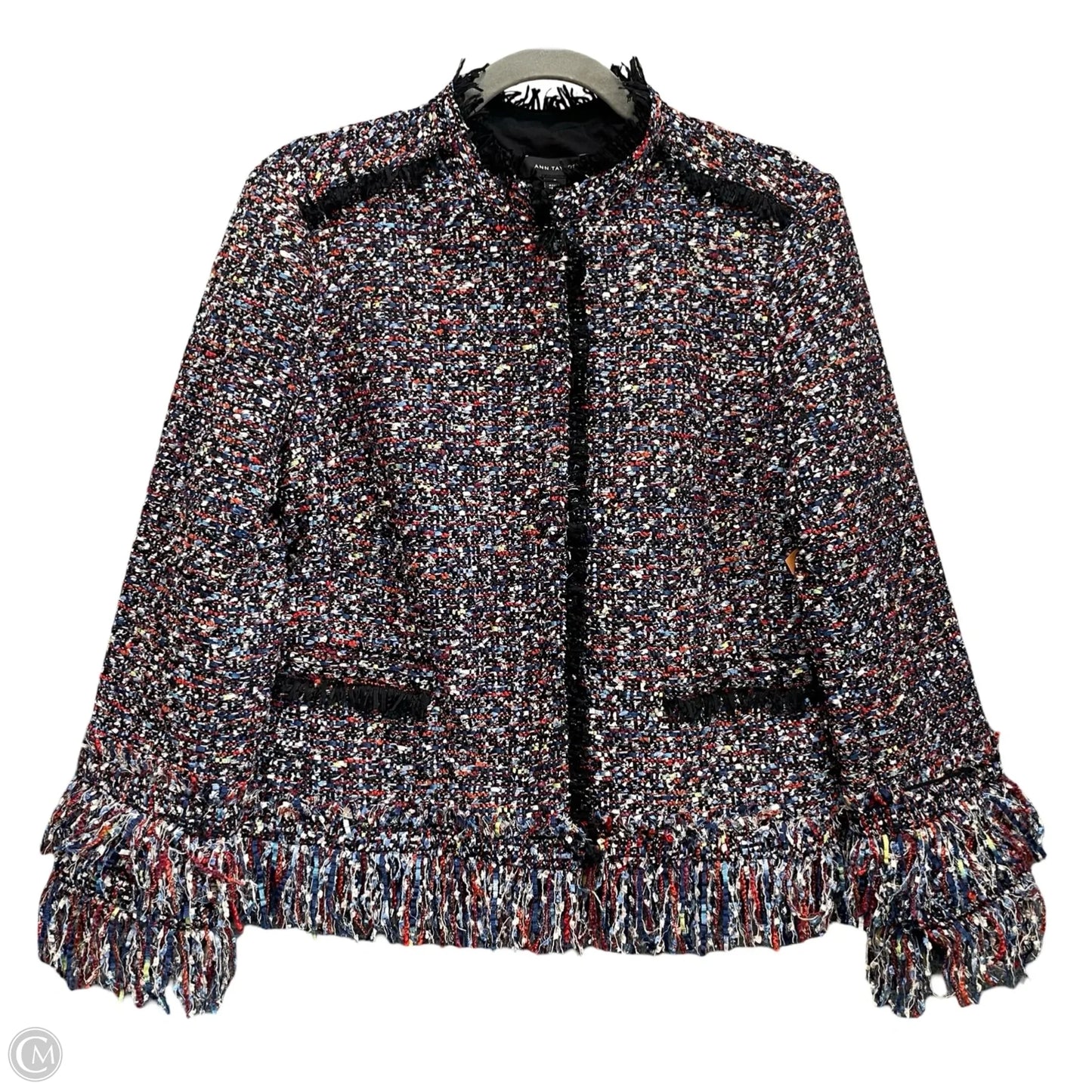 Blazer By Ann Taylor In Blue & Red, Size: M