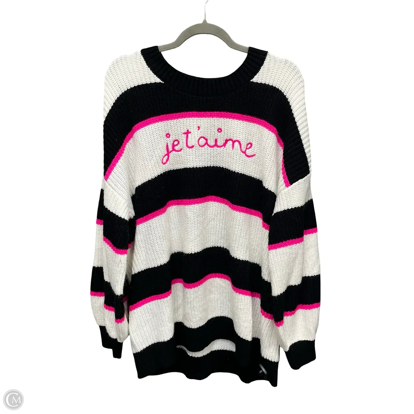 Sweater By Torrid In Black & White, Size: 2x