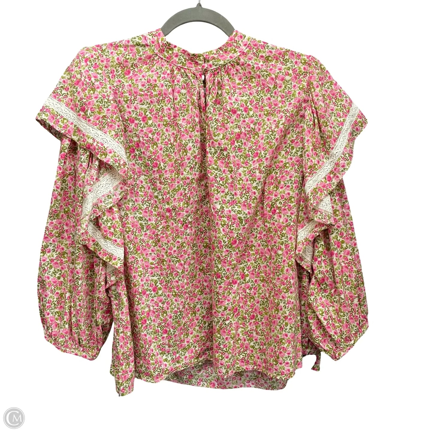 Top Long Sleeve By Who What Wear In Green & Pink, Size: Xxl