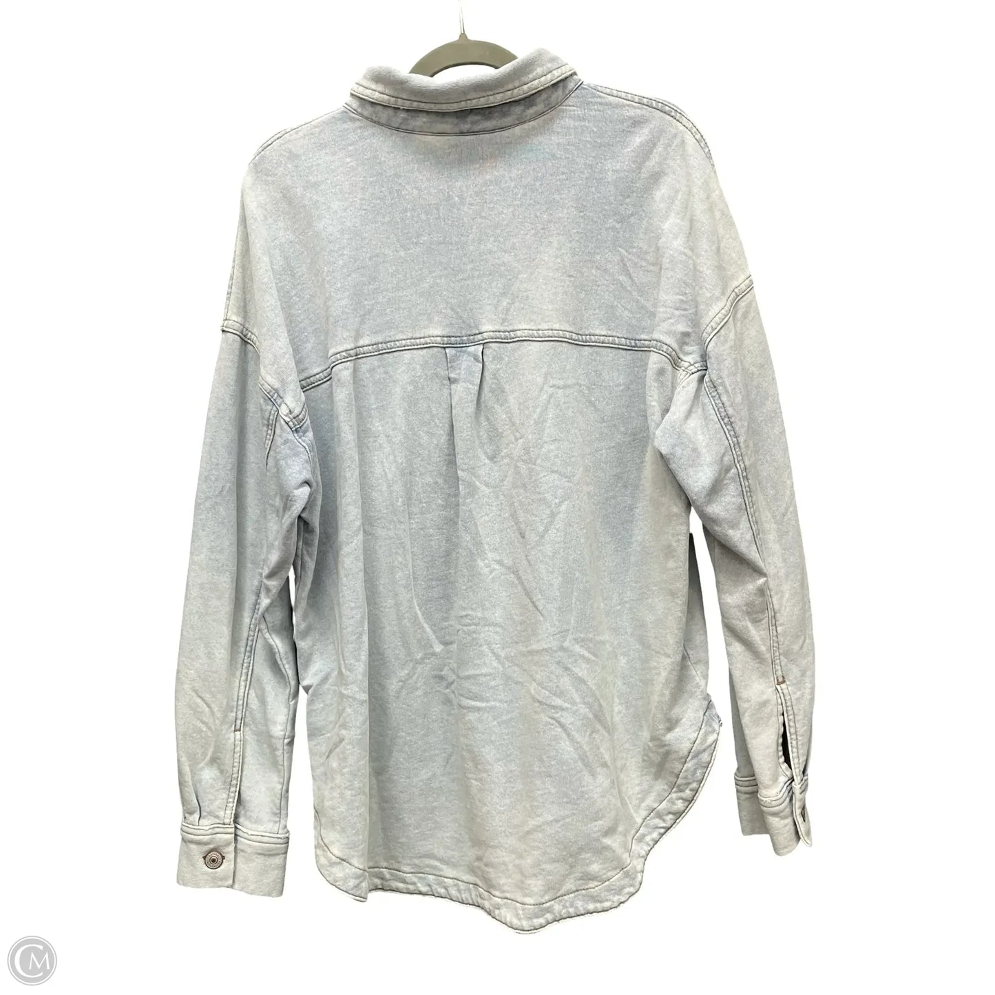 Jacket Shirt By Natural Reflections In Blue, Size: M