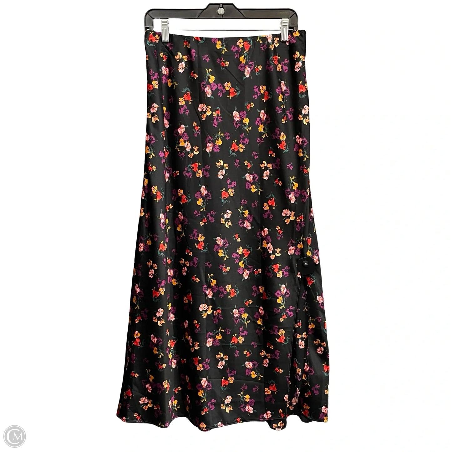 Skirt Midi By Halogen In Black & Purple, Size: M