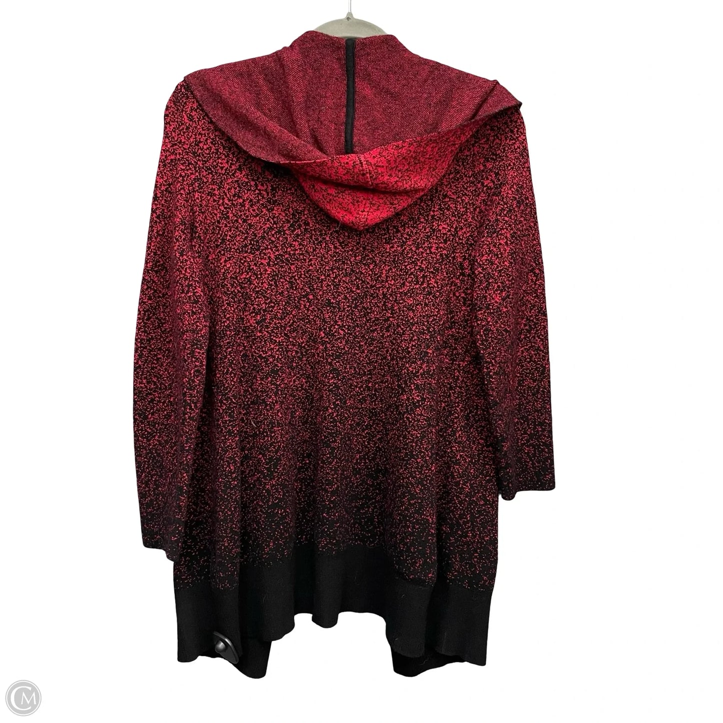 Sweater Cardigan By Chicos In Black & Red, Size: S