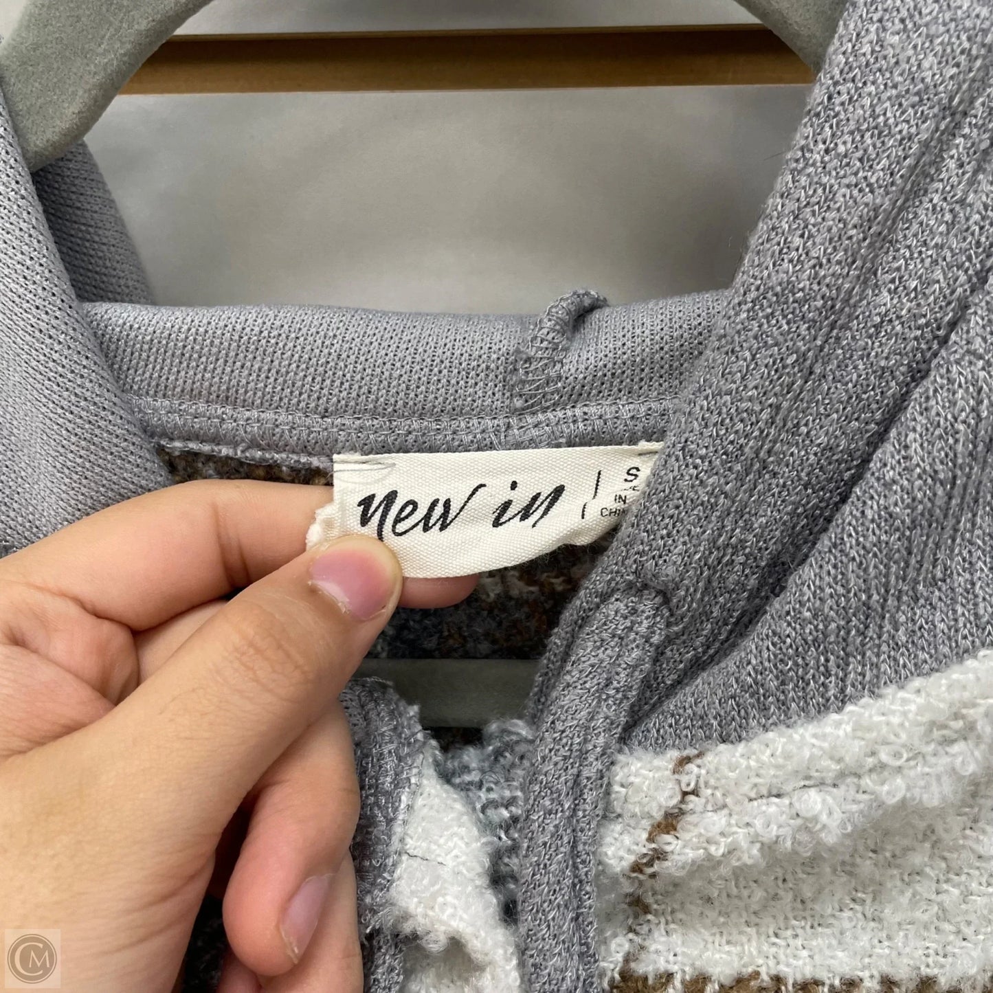 Jacket Shirt By New In In Grey & White, Size: S