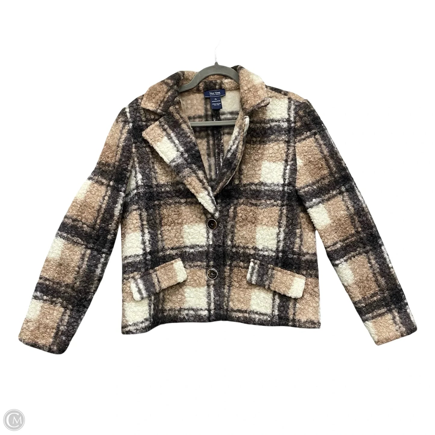 Jacket Faux Fur & Sherpa By New York And Co In Beige, Size: Lp