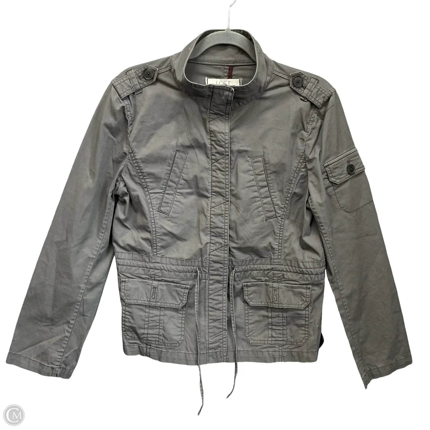 Jacket Shirt By Loft In Grey, Size: M