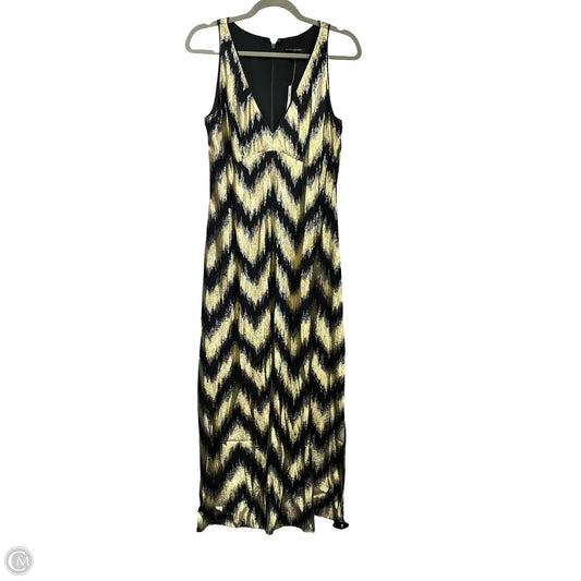 Dress Party Midi By Banana Republic In Black & Gold, Size: 6